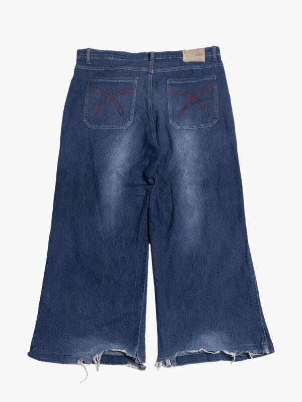 L D 2 Wide Leg Utility Denim Jeans with Embroidery