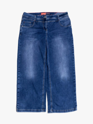 Dark Blue Relaxed Fit Denim Jeans – Mid Rise Short Leg