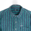 green check 2 Wasabi Green & Blue Stripe Slim Fit Shirt
