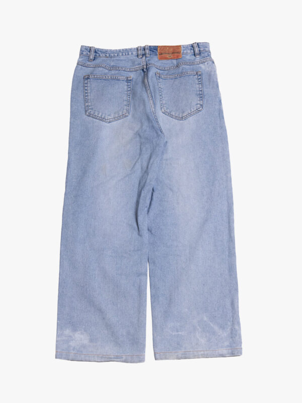 UO2 Men’s Light Blue Wide Leg Denim Jeans – Vintage Wash