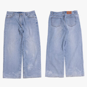 UO2 Men’s Light Blue Wide Leg Denim Jeans – Vintage Wash