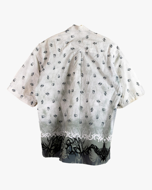 Printed Short Sleeve Shirt – Grey Tribal Graphic Casual Shirt