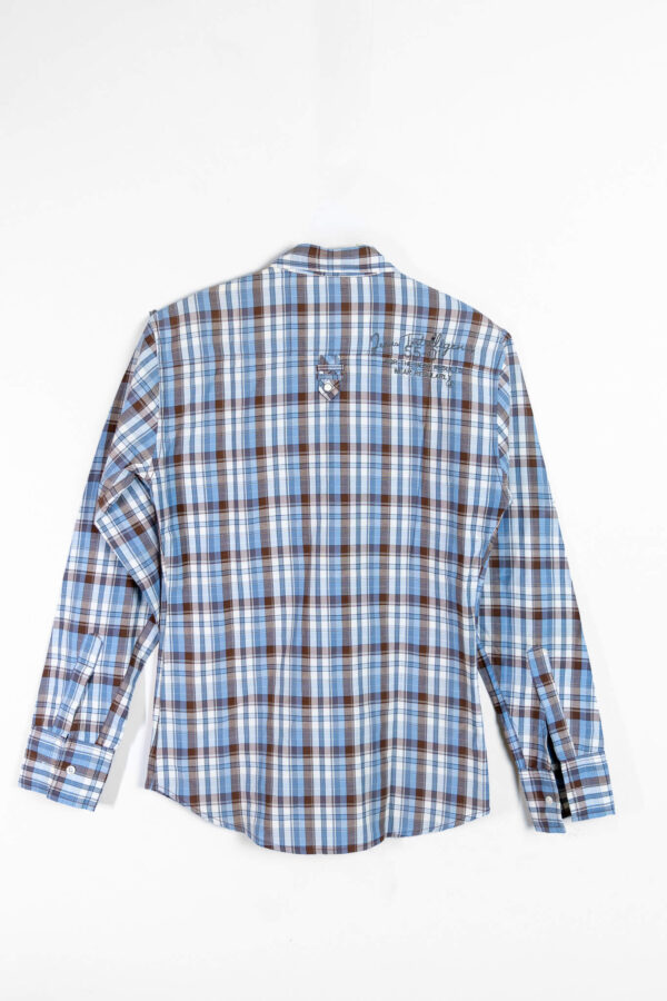 retro 3 Vintage Blue & Brown Plaid Utility Shirt