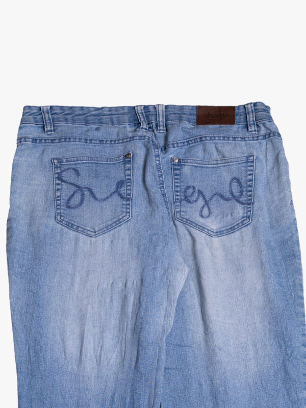 sheego 2 Sheego Women’s Light Blue Wide Leg Denim Jeans