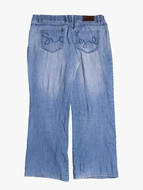 sheego 3 Sheego Women’s Light Blue Wide Leg Denim Jeans