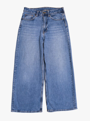 Light Blue Wide Leg Denim short Jeans