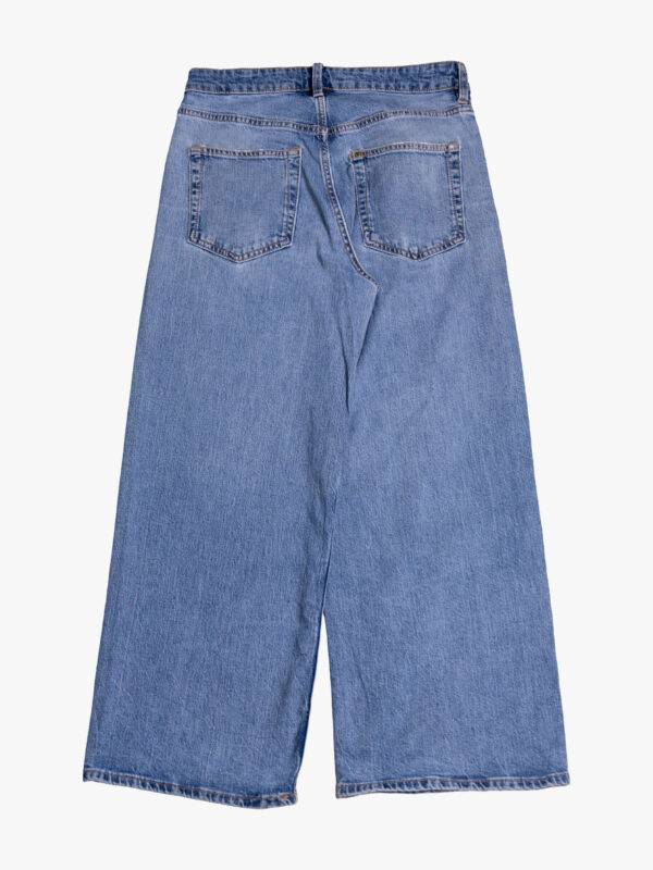 un2.3 Light Blue Wide Leg Denim short Jeans