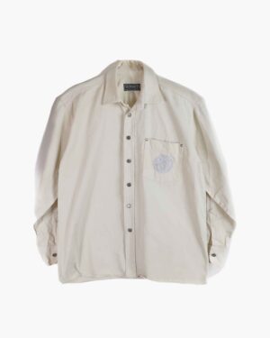 Versace Jeans Couture Cream Shirt – Medusa Embroidered Luxury Button Down