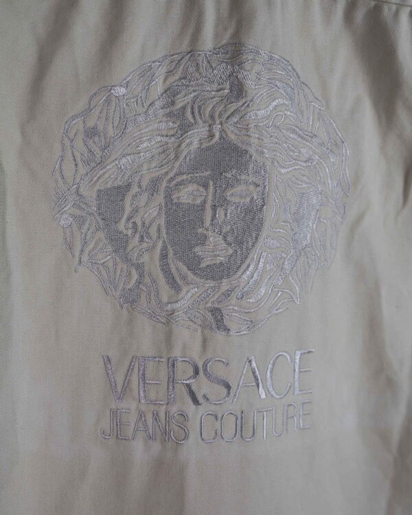 vers3 Versace Jeans Couture Cream Shirt – Medusa Embroidered Luxury Button Down