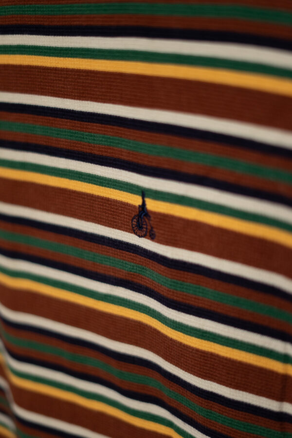 DSC03878 Bean Pole Sports Striped Knit T-Shirt – Brown Multi