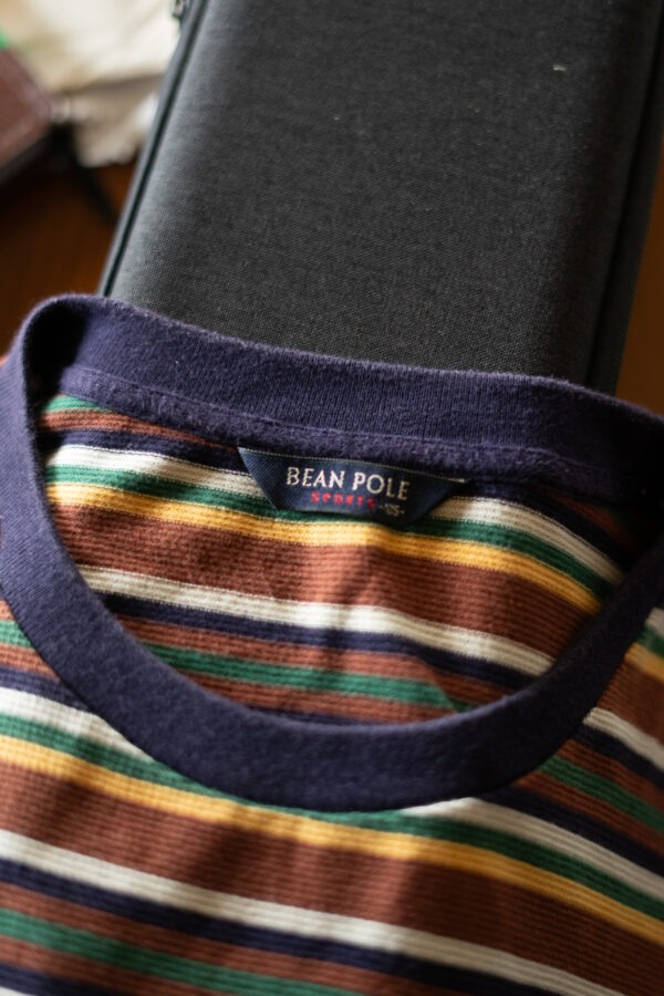 DSC03882 Bean Pole Sports Striped Knit T-Shirt – Brown Multi