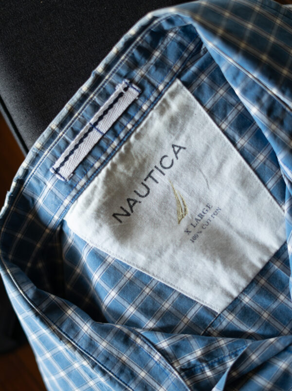 DSC03917 Nautica Check Short Sleeve Shirt – Blue