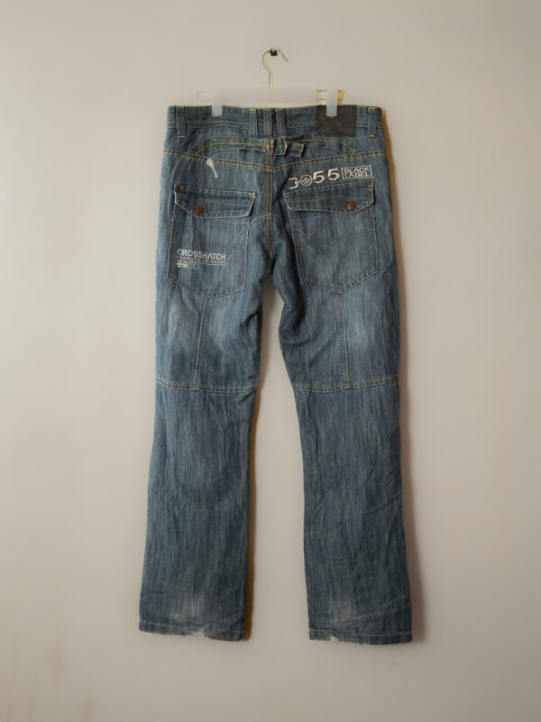 Crosshatch Black Label Biker Denim Jeans – Light Wash Blue