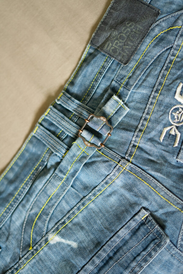 Crosshatch Black Label Biker Denim Jeans – Light Wash Blue