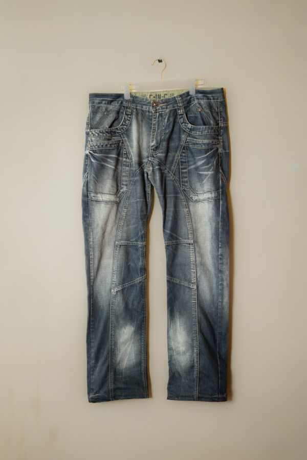 DSC04009 C-IN-C Y2K Panel Denim Jeans