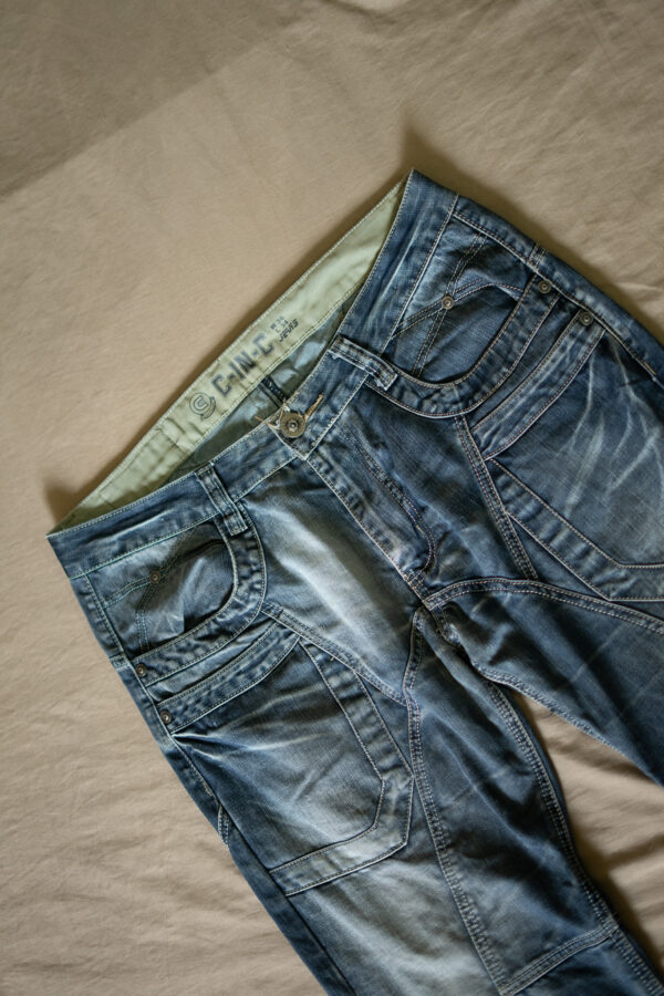 DSC04011 C-IN-C Y2K Panel Denim Jeans