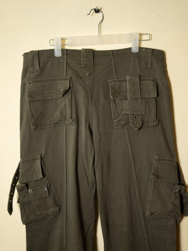 DSC04021 Y2K Multi-Pocket Cargo Pants – Olive Green