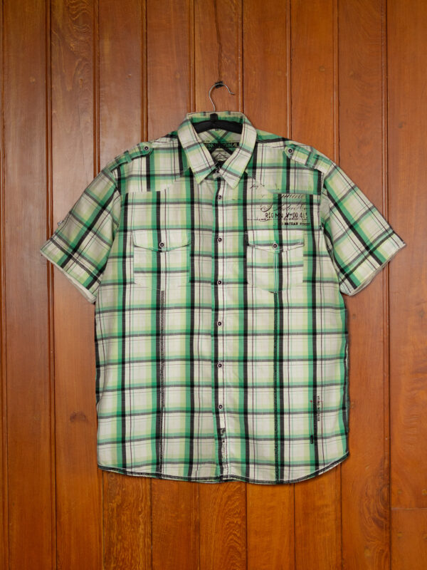 DSC04134 Denim Original Green Plaid Utility Shirt