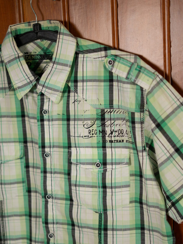 DSC04137 Denim Original Green Plaid Utility Shirt